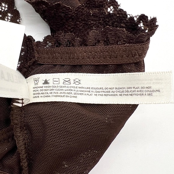 ARITZIA TALULA Renfrew Bralette Bundle Womens Small Tan Brown Lace Triangle - Picture 5 of 15